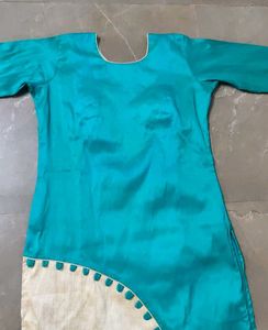 Turquoise &amp; Cream Kurti