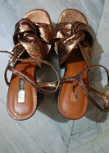Gold Snakeskin Platform Heels