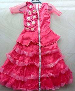 Girls&#39; Red Ruffled Party Dress