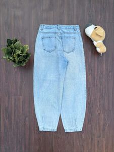 Light Wash Denim Balloon Jeans