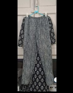 Black Printed Kurta Set With Pants