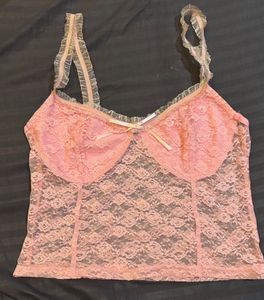 y2k Pink Lace Cami Top
