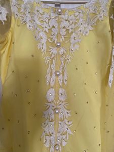 Yellow Kurti with Pant and Dupatta