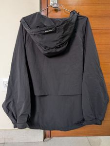 Black Double Zipper Hoodie Jacket
