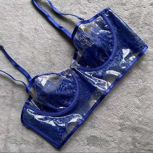 SAVAGE X FENTY RIHANNA BUSTIER BLUE BRA TOP