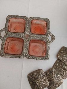 Antique Silver Plated Condiment Server