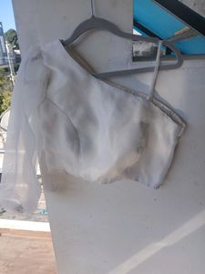 White One-Shoulder Blouse