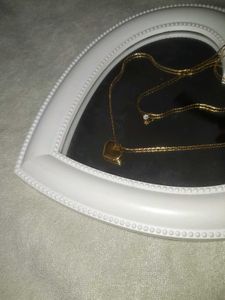 Solitaire & Heart Pendant Necklace(ANTI TARNISH)