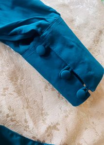 Pakistani Green Abaya With Black Georget Stole