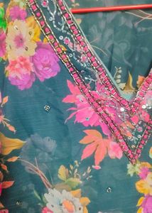 Floral Embellished  Kameez &amp; Dupatta