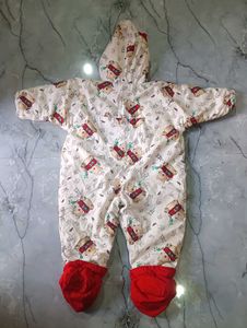 Tim Pouce Cute Bear Print Baby Snowsuit