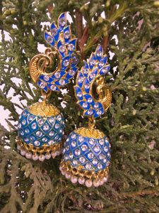 Blue Jhumka Earrings
