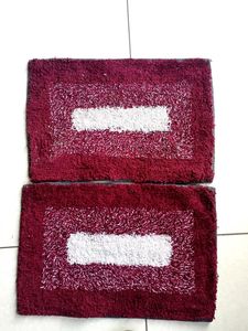 Burgundy Bath Mats - Set of 2