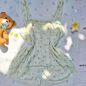 Lace Trim Aesthetic Cute Top