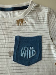 Cool boys Cotton T-shirt With Animal Print