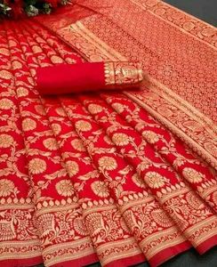 Elegant Red Banarasi Saree