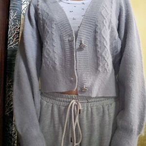 Cropped Knit Cardigan