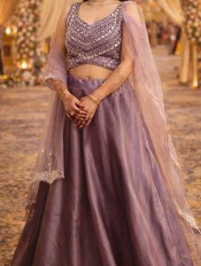 Lavender Sequin Lehenga Choli Set