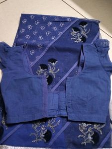 An Elegant Saree With Designer Blouse