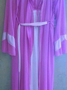 Soft Pink And White Nighty With Jacket