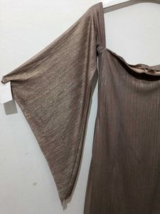 Bronze Flutter Sleeve Mini Dress