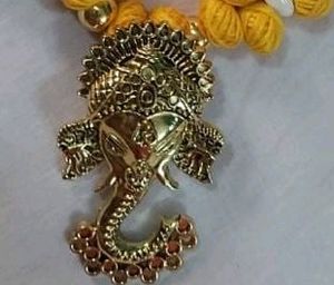 Golden Ganesh Head &amp; THREAD NECKLACE SET FOR Women