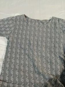 Gray Printed Kurta