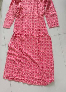 Pink Printed Kurta