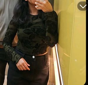 Floral Net Long Sleeve Top