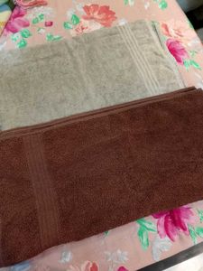 Cotton Bath Towel Set - Brown &amp; Beige