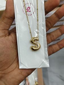 Gold 'S' Initial Necklace/ Anti Tarnish Necklace