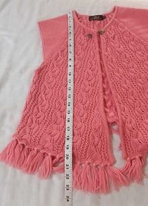 Coral Knit Vest Shrug
