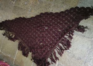 Burgundy Shawl with Fringe
