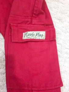 Apple Plus Red Cargo Pant