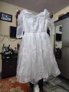 White Tulle Midi Dress - Romantic &amp; Chic