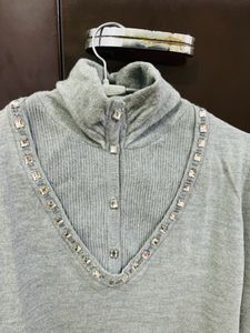 Grey Pre-winter High Neck Top