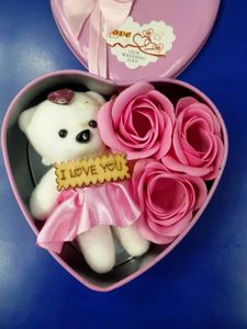 Soft Toy &amp; Artificial Flowers Gift Set
