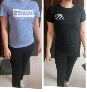 Ser Of 2 Women Printed Cotton Casual Tshirt