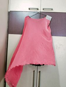 Pink One Side Sleeveless Top