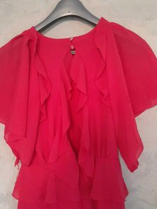 Trendy Back Open Ruffle Dress - Stylish &amp; Elegant&#34;