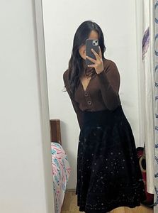 Embroidered Woollen Skirt