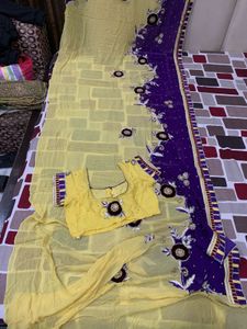 Yellow &amp; Purple Saree