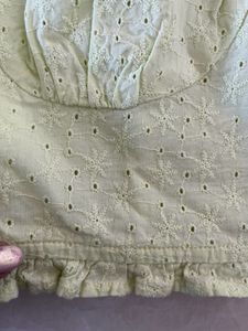 Brave Soul London Pale Lime Buttoned Milkmaid Top