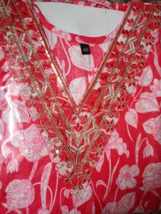 Pink Floral Kurta Set