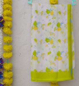 Yellow Green Saree