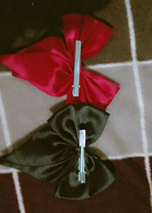 Hair Bow Set - pink & Black