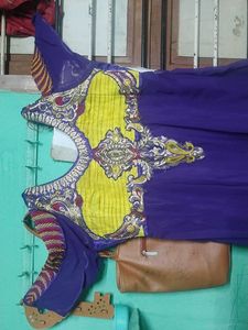 Purple Kurta With Dupatta
