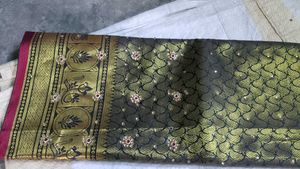 Elegant Black & Gold Saree