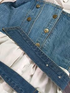 Denim &amp; White Button-Up Dress