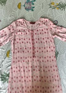 Pink Printed Kurti Top